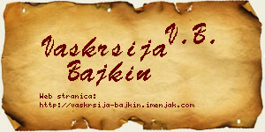 Vaskrsija Bajkin vizit kartica